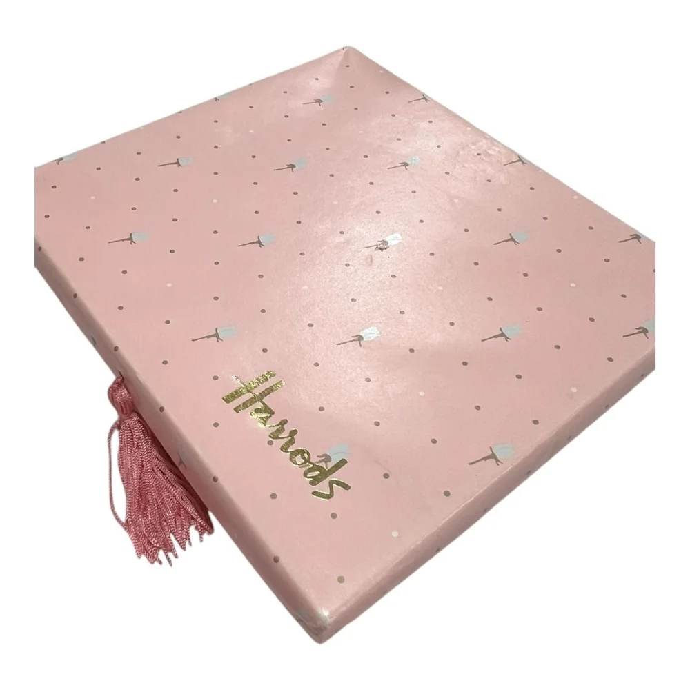 Vintage Harrods Waverley Stationery Box Set Pink Tassel Cards & Envelopes #4017